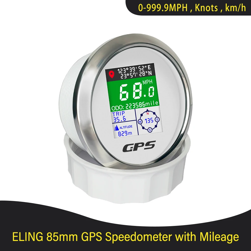 Universal Hd 52mm 85mm Digital Gps Speedometer Odo With Longitude
