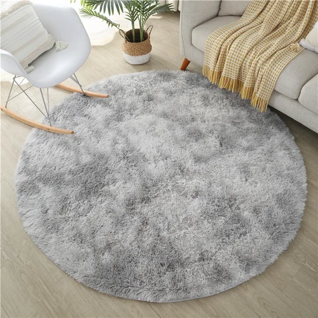 1pc Circle Round Shaggy Rug Tie Dye Soft Living Room Bedroom Carpet Floor Mat 2