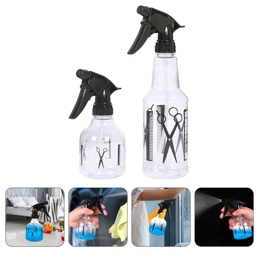

2 Pcs Hair Spray Bottle Water Sprayer Barber Salon Plastic Watering Kettle Hairspray