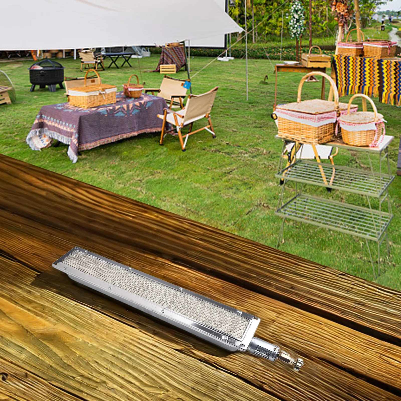 Metal Ceramic BBQ Barbecues Infrared Burner Barbecue Gas Grill Ceramic Heater Outdoor Cooking 440*95*5mm 410*80mm 310mm Tools