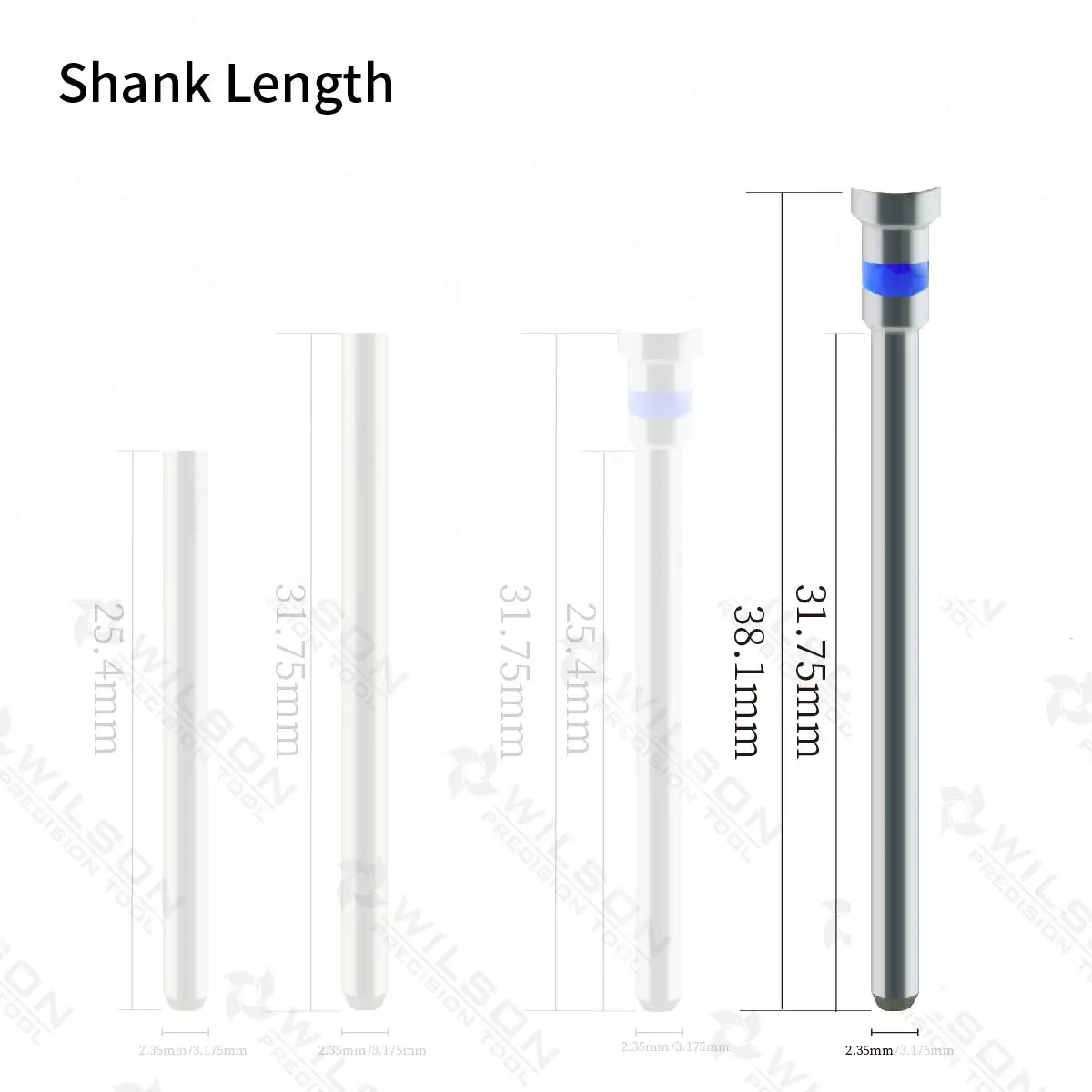 WILSON-Bullet Shape - 6.0mm - Cross Cut - Black Zirconia Ceramic Dental Lab Burrs - PRECISION TOOL 3