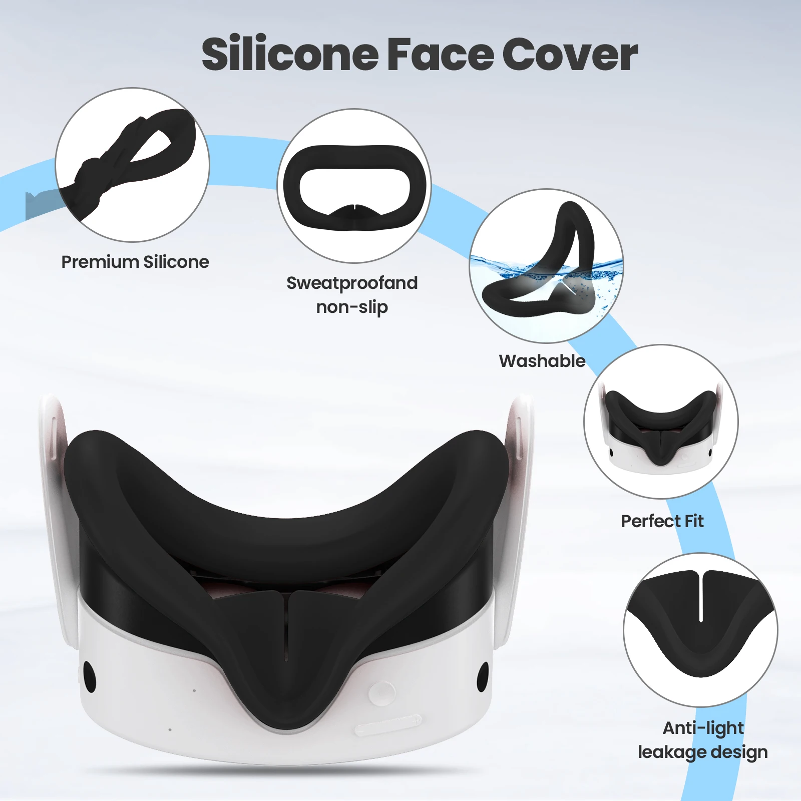 Silicone Cover Set for Oculus/Meta Quest 3S VR Headset Controller