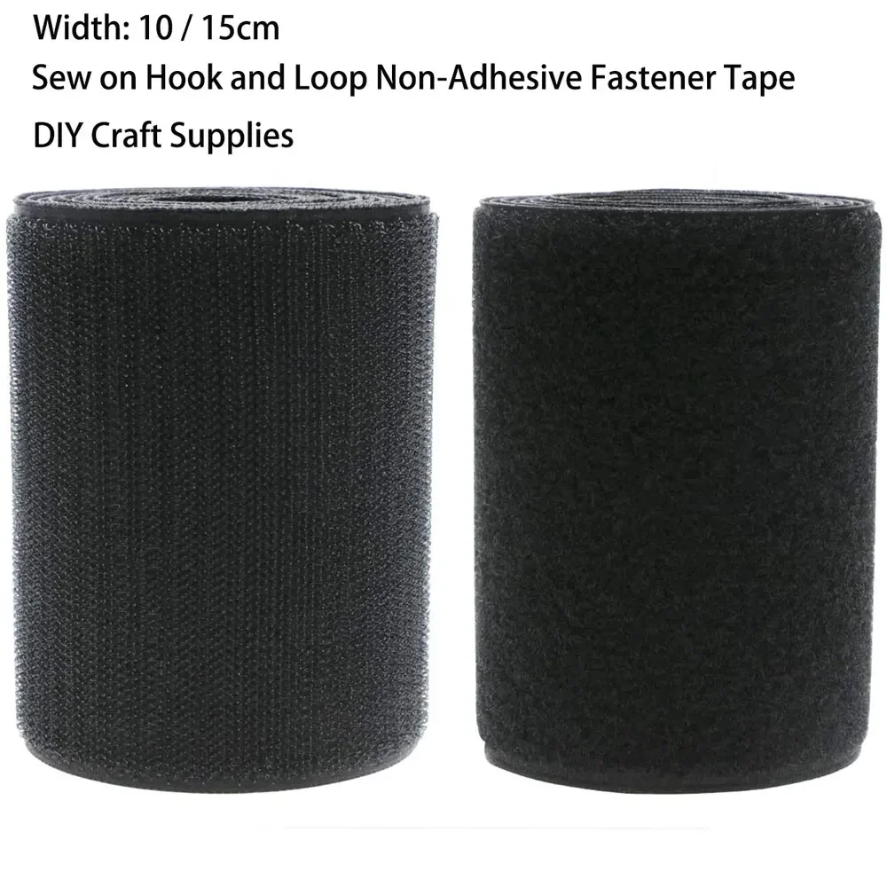 Hook and Loop Fastener Tape 1Meter Sew on Hook and Loop 10cm 15cm Non-Adhesive Back Nylon Strip Fabric Fastener Non-Adhesive Interlocking Tape for DIY Craft