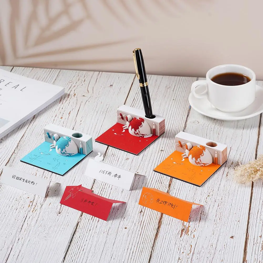 

2024, 3D блокнот, настольный календарь: креативная 3D Бумага, планшетофон для записей, скульптурный блокнот, сделай сам, подарок, Рабочий стол X0R5