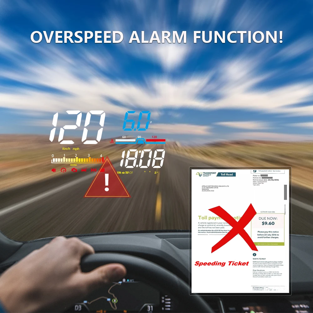 ZQKJ-D5000 OBD2 ڵ ӵ   ÷,     HUD LED ׼  ڵ  溸