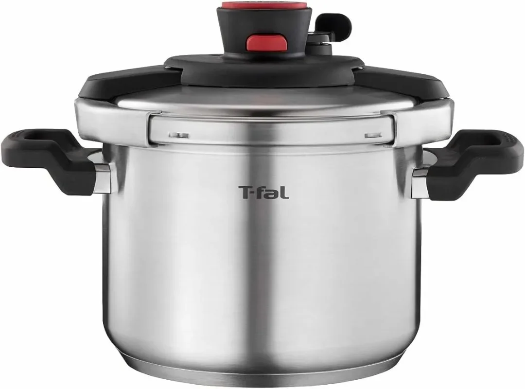 

T-fal Clipso Stainless Steel Pressure Cooker 6.3 Quart Induction Cookware, Pots and Pans, Dishwasher Safe Silver