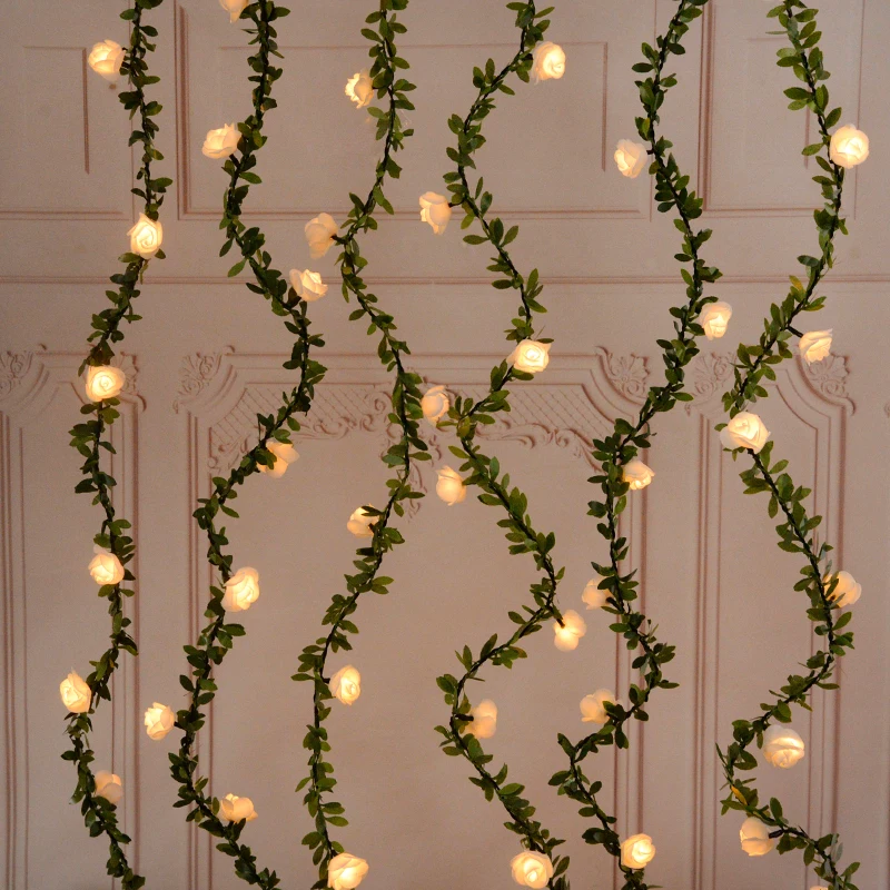 3/Meter Led Artificial Rose Flower String Lights Wedding Centerpieces