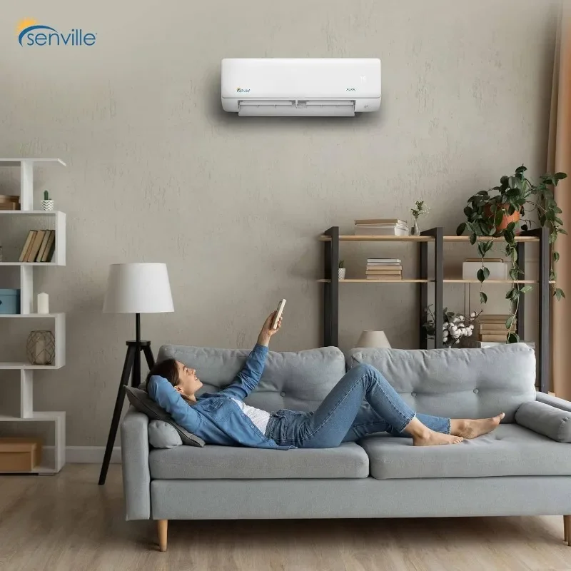 Senville SENA-18HF/D Dual Zone Mini Split Air Conditioner Heat Pump, 18000 BTU, Works with Alexa, White 2