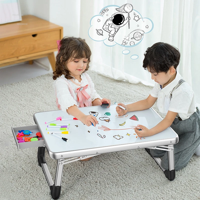 Simple Foldable Children's Tables Multi-function Computer Desk Home Drawing Board Tables Children's Writing Desk Bed Study Table