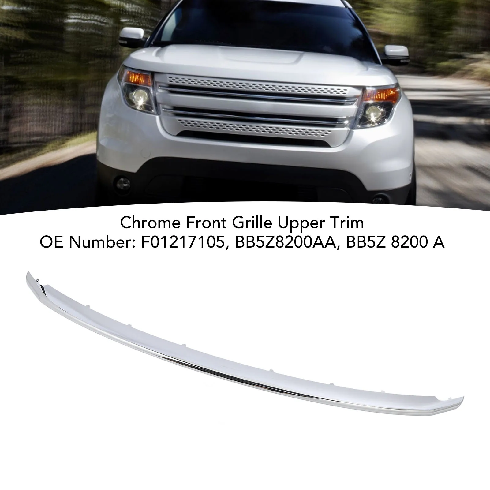 Chrome Snap-On Grille Overlay For 2020-2024 Ford Explorer – Full Front Cover, Honeycomb Style