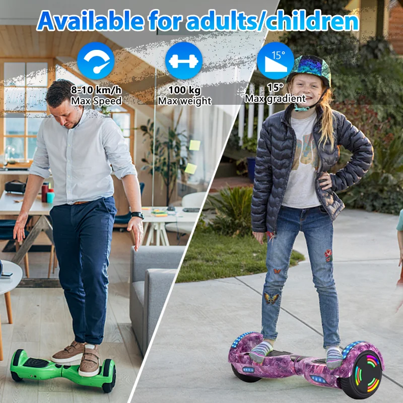 Hoverboard Skate Elétrico Flash 6,5 Polegadas com Bluetooth