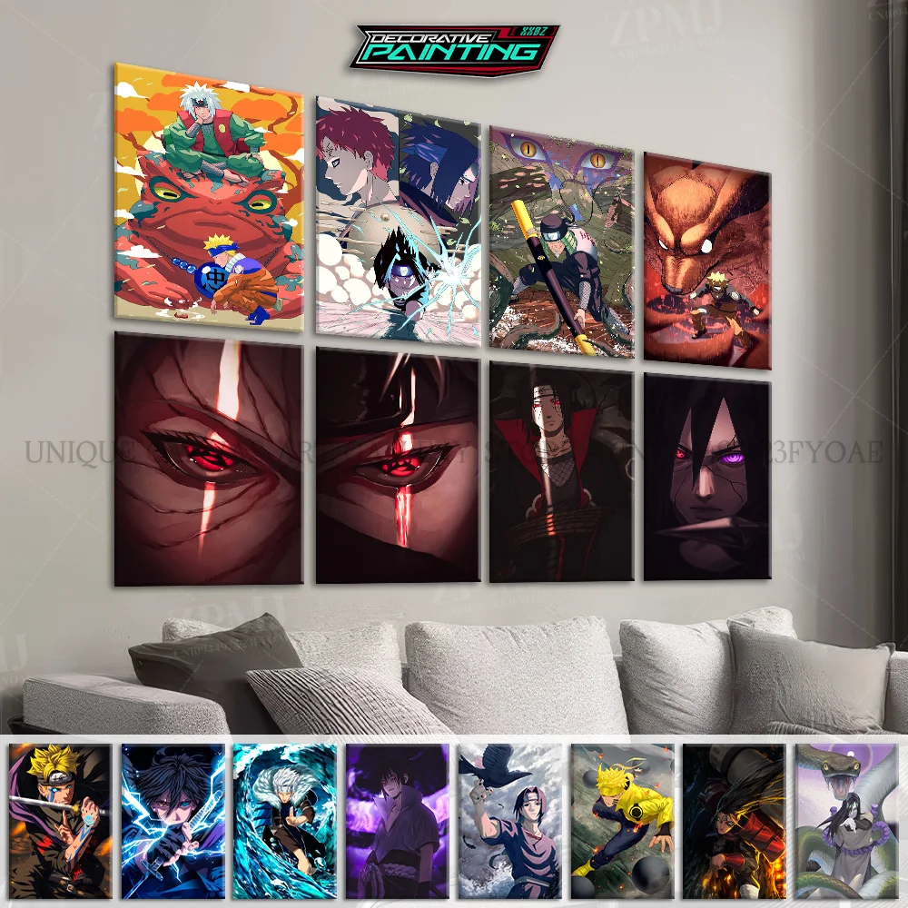 Anime Wall Art: Uchiha Madara Canvas Painting - Japanese Style Home Decor