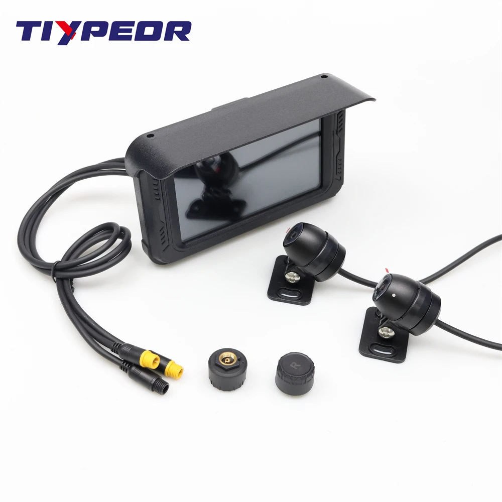 TIYPEOR GPS Navigation Motorcycle IPX7 Waterproof With Moto TPMS Monitor System Carplay Display Screen Portable Android Auto