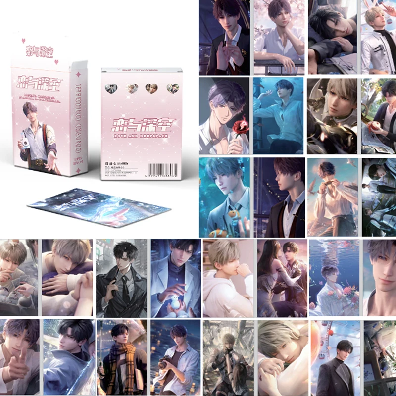 게임 사랑과 깊은 공간 레이저 카드, 양면 인쇄, LOMO 카드 선물, Xavier Zayne Rafayel ralayo Shen Xinghui Li Shen Qi Yu