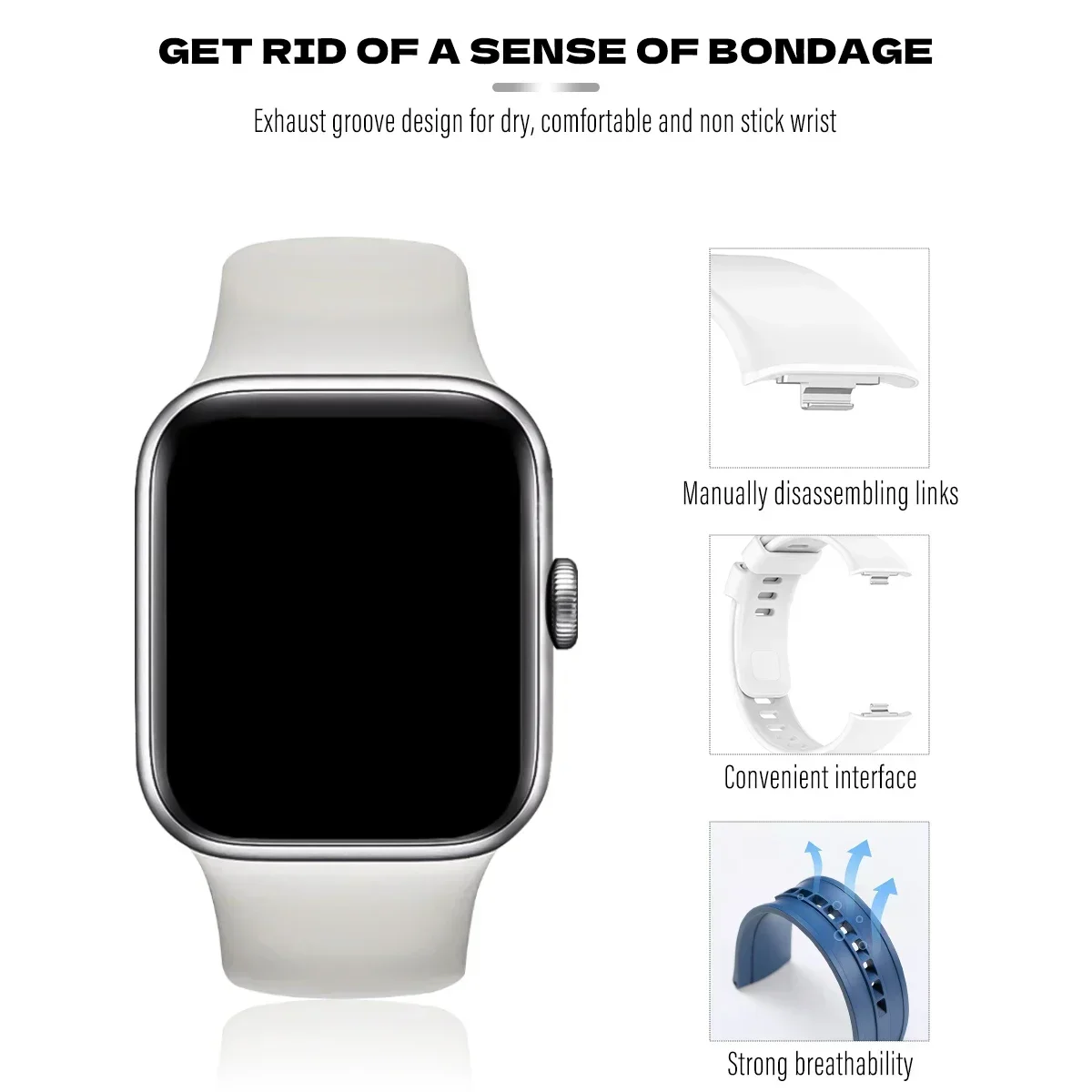 Sport Silicone Strap Bracelet - Compatible Wristband Accessories