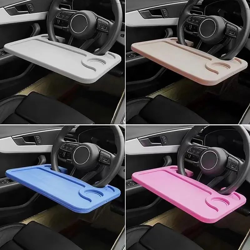 식사/작업 자동차 핸들 식탁 브래킷 휴대용 자동차 노트북 컴퓨터 책상 마운트 스탠드 음료 음식 커피 트레이 보드