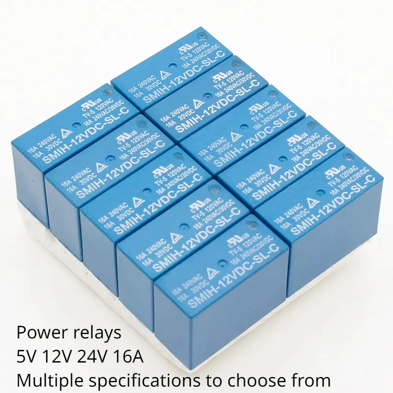Grupo de 10 Relés do Poder Smih05vdc-sl-c Smih12vdc-slc Smih24vdc-slc 5v 12v 24v 16a 8pin