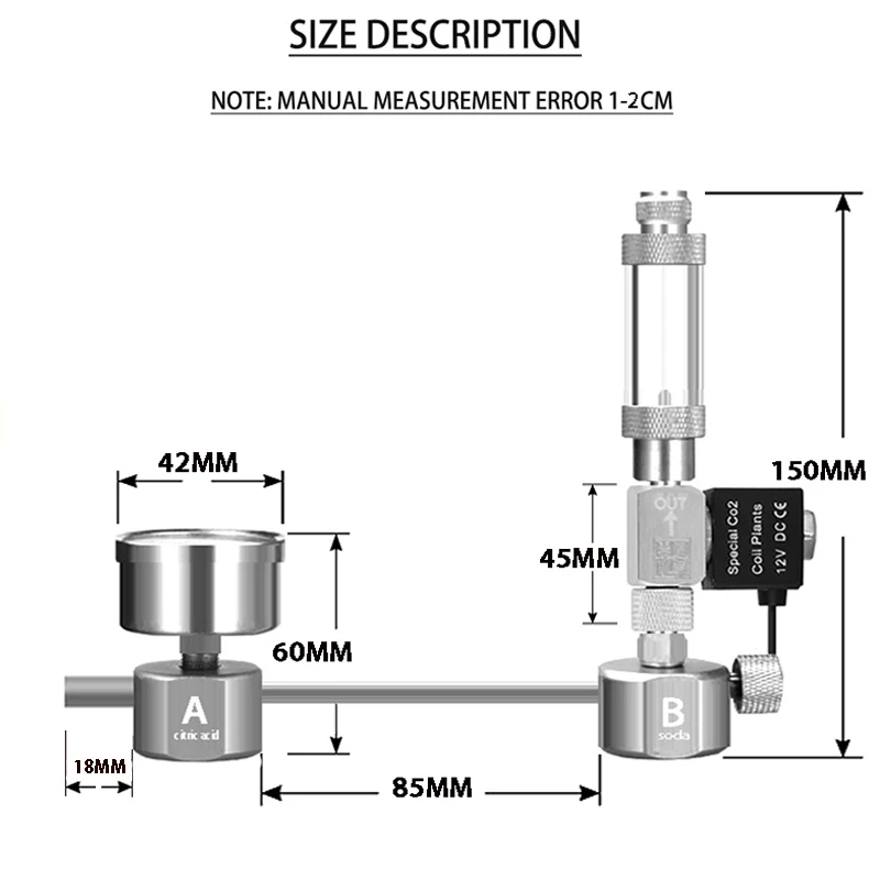 Aquarium CO2 Generator DIY Fish Tank Aquatic Plant Generator with Bubble Counter Electromagnetic Valve aquarium co2 generator