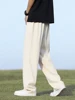 Summer Korean Men's Pants Light&Thin Polyester Elastic Waist Semi-Wide Loose Slacks Drape Suit Pants Male Casual Trousers 3