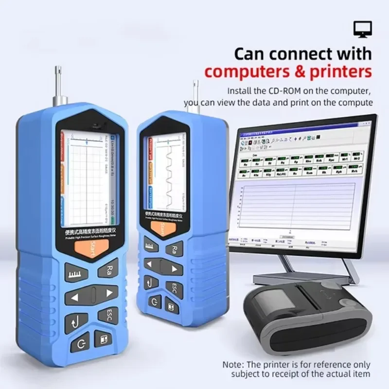 OLED Digital Display Surface Roughness Tester 0.001um Precise Data Connect PC Printer Factory Lab Surface Roughness Gauge Tools
