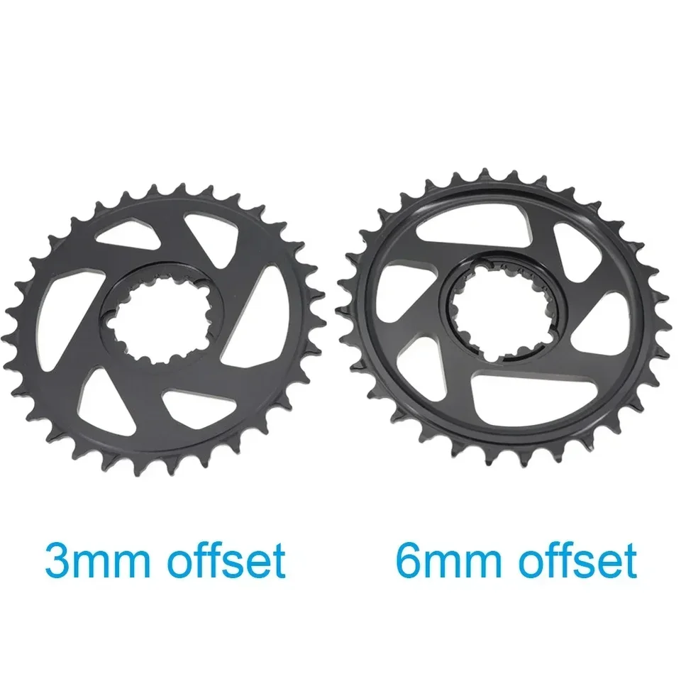 Plateau Ovale De Vélo 32T, 34T, 36T, VTT Décalé, 6 Mm, Pignons GXP Pour Pedalier A Montage Direct 89101112 Vitesses Xx1 X9 Xo X01 Nx Xx Gx Noir 32t