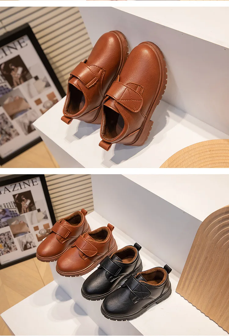Kinder-Lederschuh, vier Jahreszeiten, braun, schwarz, Schuhe für Jungen, modisch, lässig, Kinder-Schuluniform-Schuhe, britischer Stil, vielseitig – Detail 12