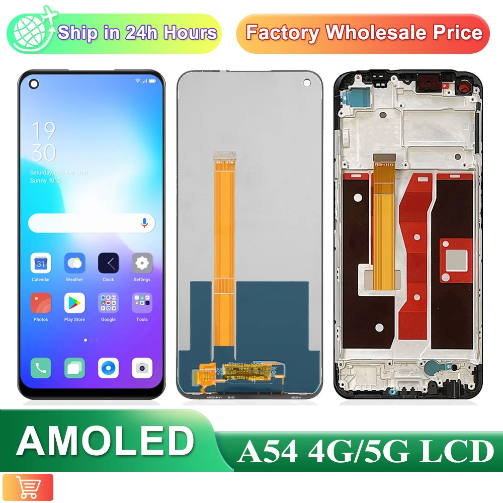6.51 "Originale Per Oppo A54 Cph2239 Display Lcd Touch Screen Digitizer Assembly Sostituzione 6.5" Per Oppo A54 5G Cph2195 Display