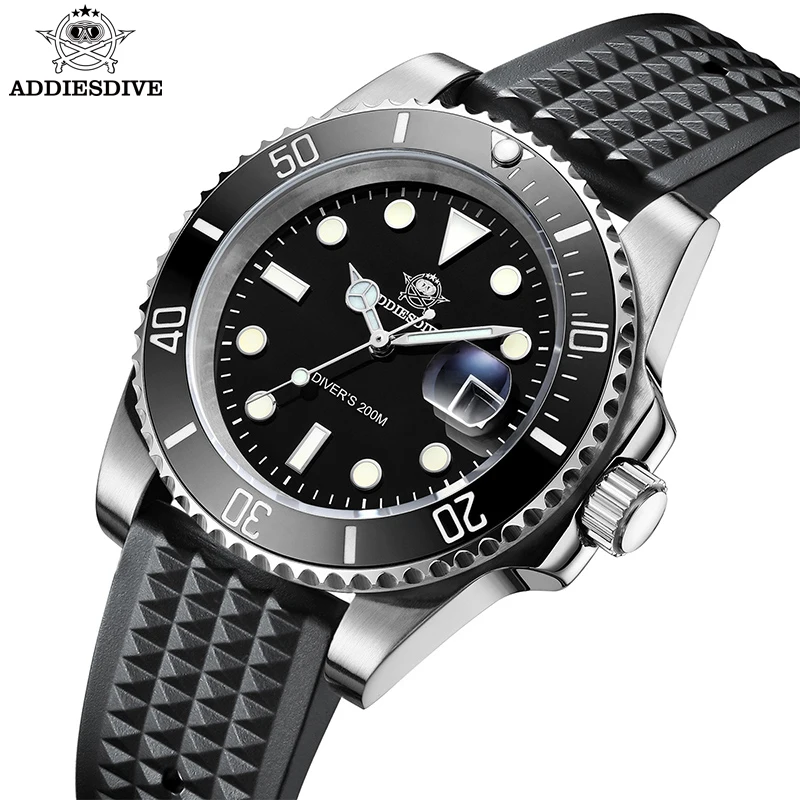 

ADDIESDIVE Men's Quartz Watch 316L Stainless Steel Ceramic Bezel 200m Waterproof Luminous Calendar Dress Sport Diving 41mm Watch