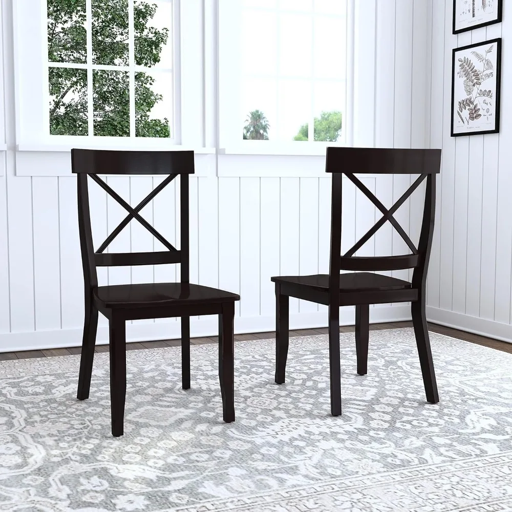 

Dining Chair Pair, 18-4/5" W, 22-1/4" D, 38-3/8" H Solid Hardwood, Black