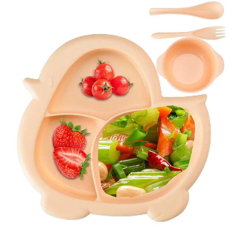 

Dinnerware Set For Kids Toddler Plates Microwave Safe Sturdy Toddler Utensils With 3 Grids For Chidren