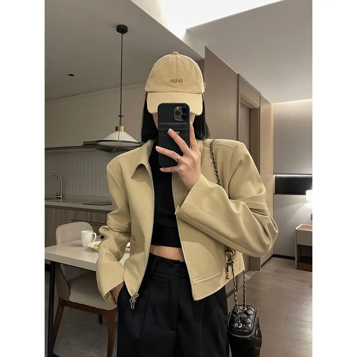 

Spring and Autumn Casual Sports Jacket Ins Short American Jacket