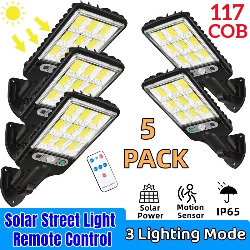 

Solar Street Lights Outdoor Waterproof Motion Sensor Wall LED Lamp with 3 Lighting Mode Solar Powered Lights for Garden Patio