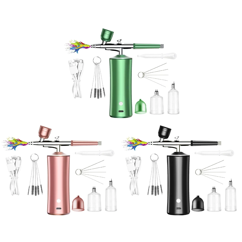 

Wireless Airbrush Set with Compressor Handheld Airbrush Kit Auto Handheld Air Brush Guns Sets with 0.3mm Nozzle Dropship