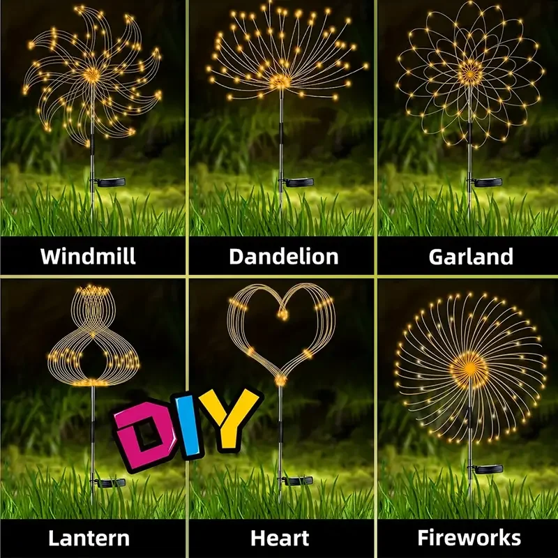 Solar Lights Solar Fireworks Lights Solar LED Lights Garden Lighting Outdoor Solar Fireworks Light 200 LEDs Solar Garden Lights