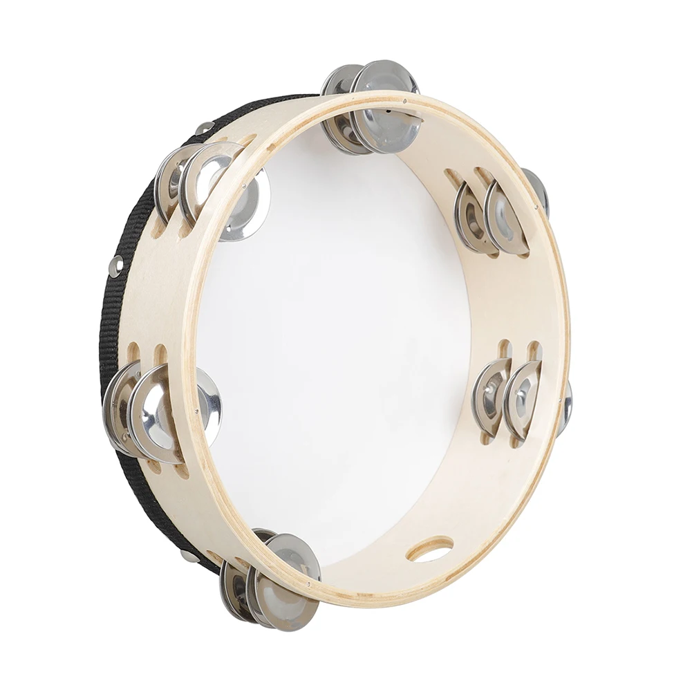 Dove and Bible Church Tambourine with Double Row Jingles 8 Inch Hand Held Drum Bell Double Row Tambourine for Kids Adults