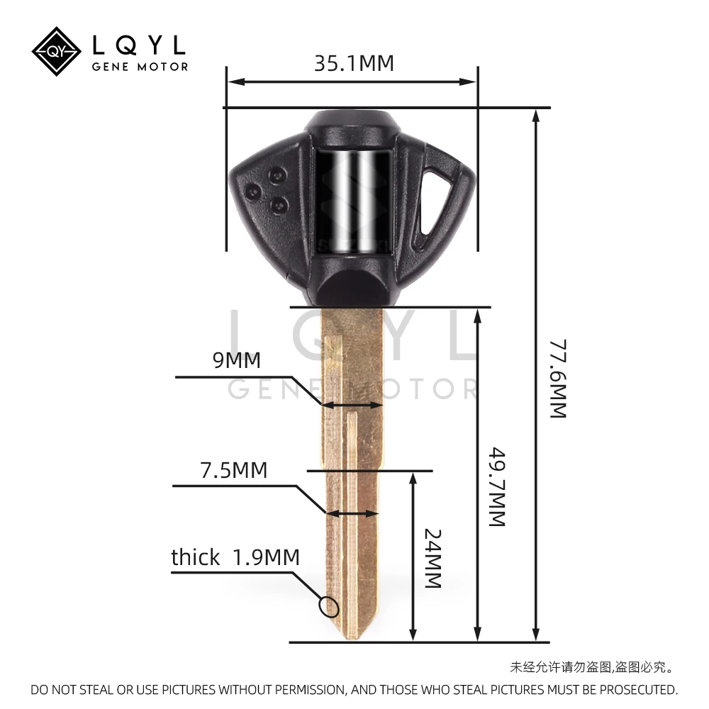 Motorcycle Keys Motorcycle Key Accessories LQYL Blank Key Motorcycle Replace Uncut Keys For SUZUKI R650SE DL650 A TL1000r GSX Bandit Katana 750 Vstrom 650 SV650 SV1000