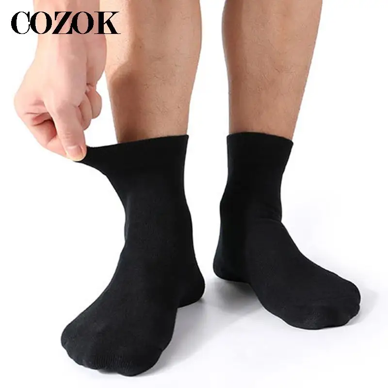 Cotton Socks 5 Pairs/Lot Men's Cotton Socks Black Business Men Socks Soft Breathable Summer Winter for Male Calcetines Hombre