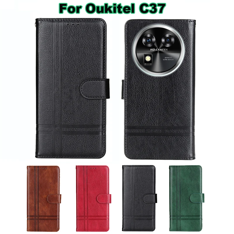 

Кожаный флип-чехол для Oukitel C37, чехол-кошелек для телефона Oukitel C37, чехол для Etui OukitelC37 C 37, чехол