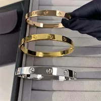2023 New Design Gold Color Zircon And Cross Nut Nail Bracelet Gold & Bangle For Woman Stainless Steel Screw Brand Jewelry 2