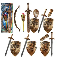Children's Toy Weapon Shield Sword Hand Stage Performance Ancient Costume Acting Props Cosplay Accessories Plastic Safety Toys 1
