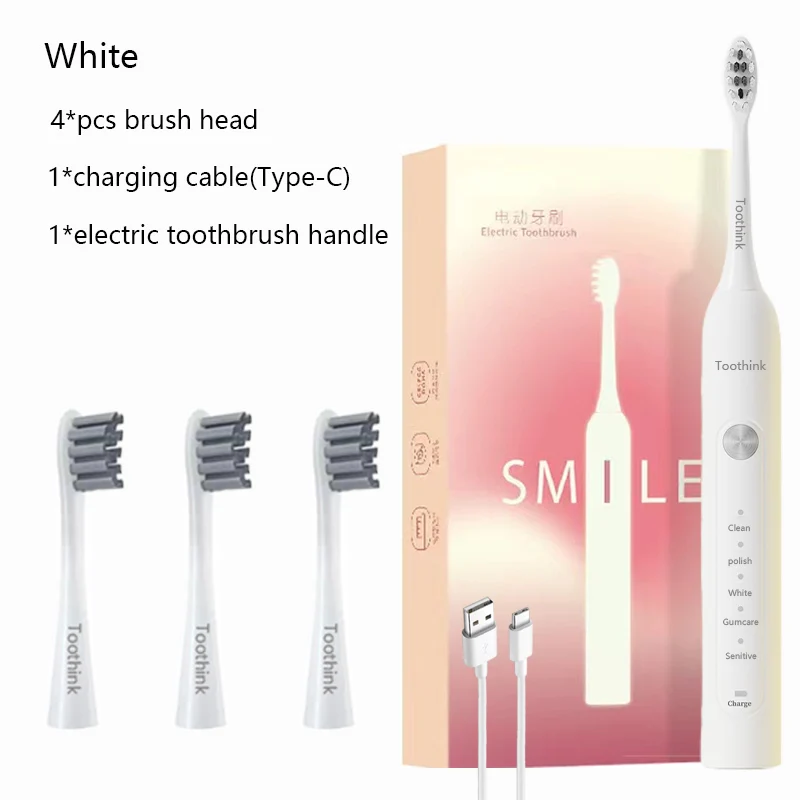 Escova de dentes elétrica sônica ipx7, à prova d'água, branqueadora, cuidados bucais, recarregável, automática, poderosa escova de dentes inteligente para adultos 19