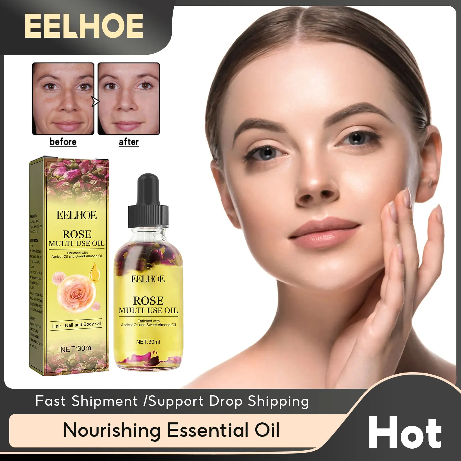 EELHOE Moisturizing Skin Essential Oil Face Anti Aging Prevent Cracking Hair Nourishing Natural Organic Oil Body Skin Care Serum