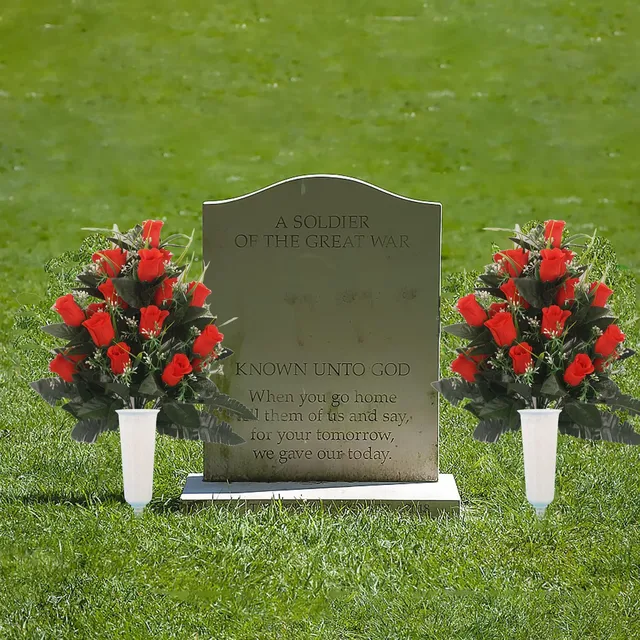 Artificial Flowers for Christmas Cemetery Flower 24 Bud Roses For Cemetery Vases Orchid Branches Artificial 3