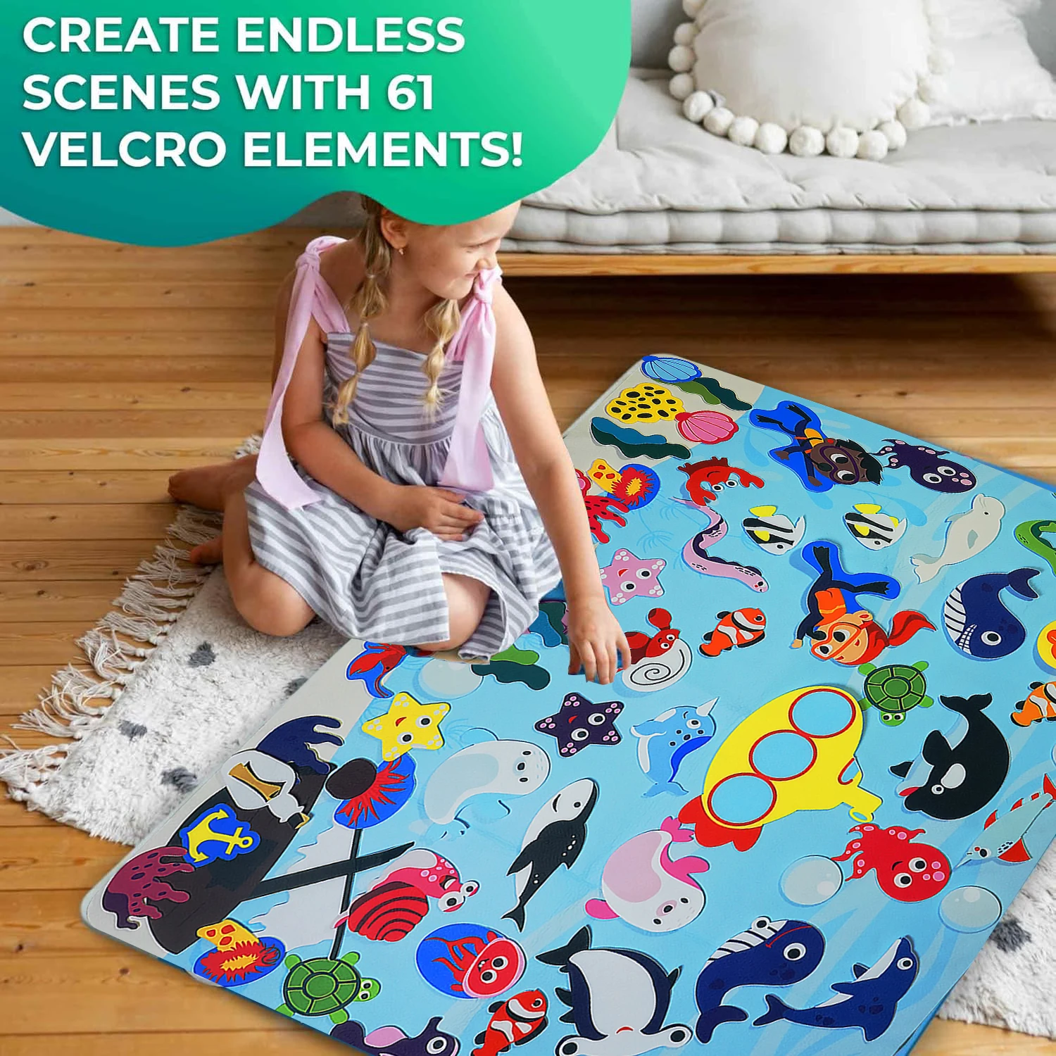 Ocean Felt Story Board &ndash; Montessori Busy Board for Toddlers, Wall-Hanging Educational Gift