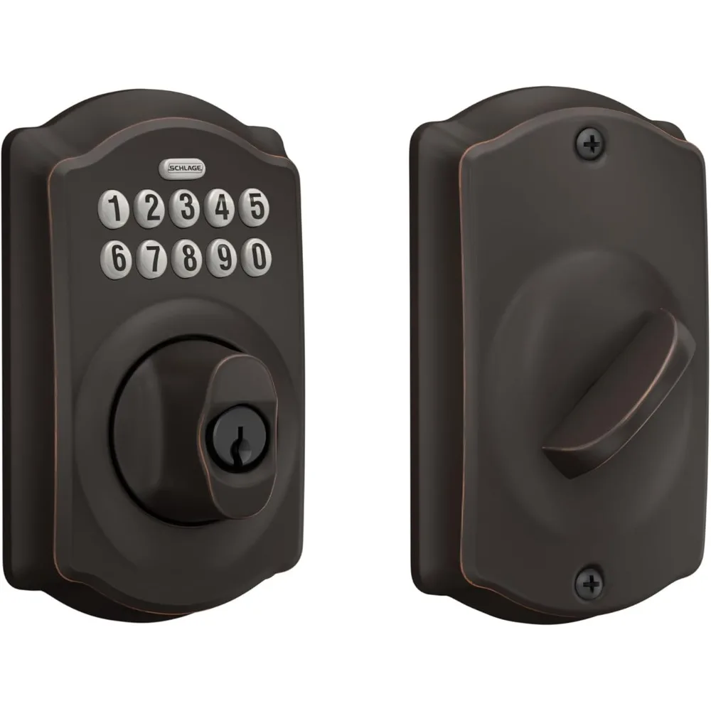 Keyless Electronic Deadbolt Lock Aged Bronze