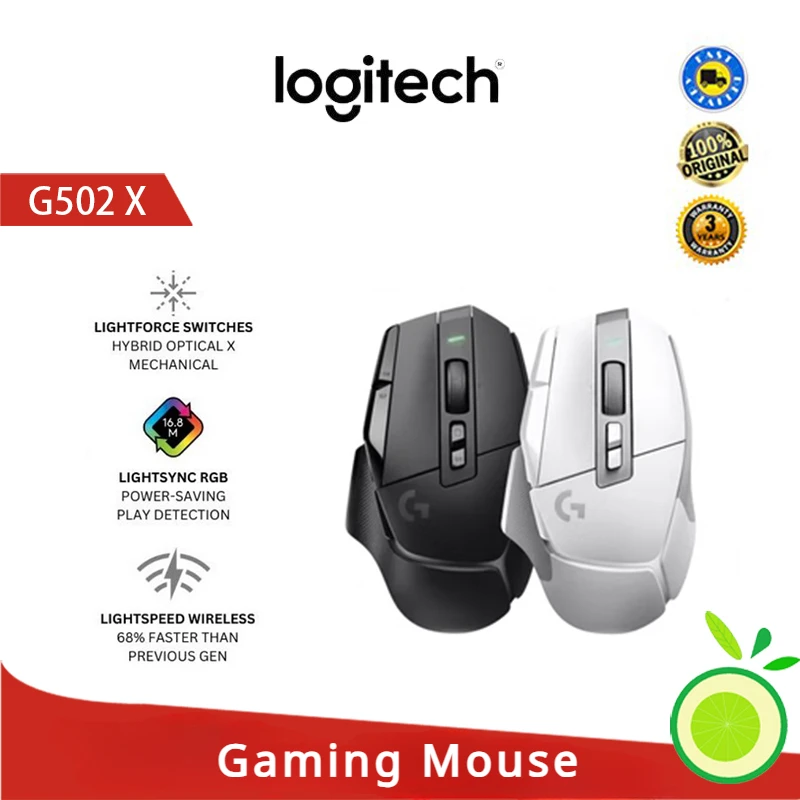 

Logitech G502X LIGHTSPEED Wireless RGB Gaming Mouse - Optical Mouse with LIGHTFORCE Hybrid Switches LIGHTSYNC RGB HERO 25600DPI