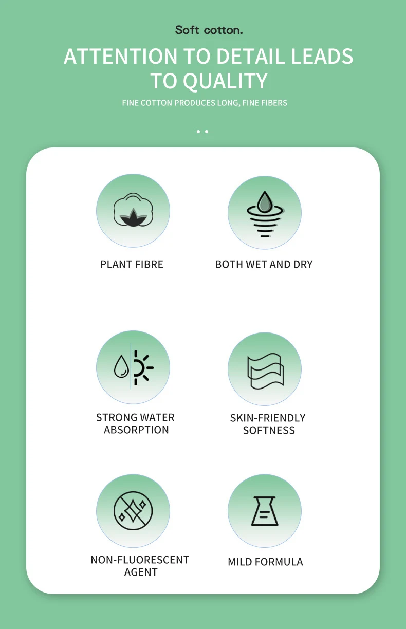 Description Picture 3 of item50pcs Disposable Face Wash Towel Extractable Cotton Soft Towel Cotton Beauty Salon Cleansing Face Wipe Towel Towelchaolian