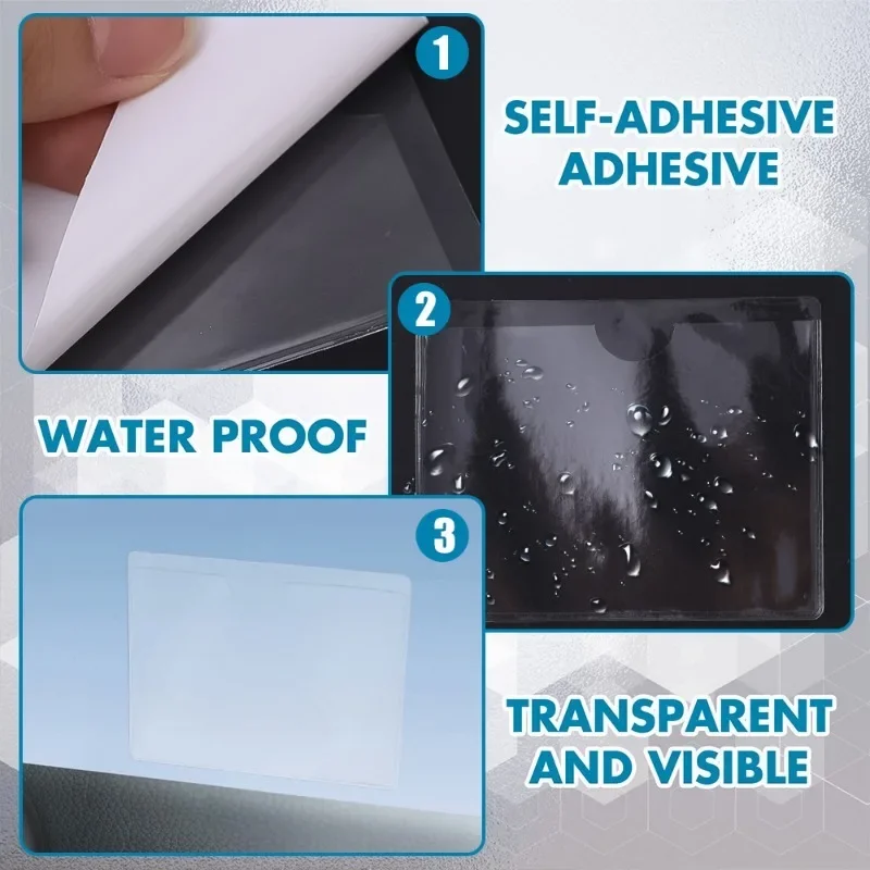Transparent Adhesive Parking Pass Card Holder