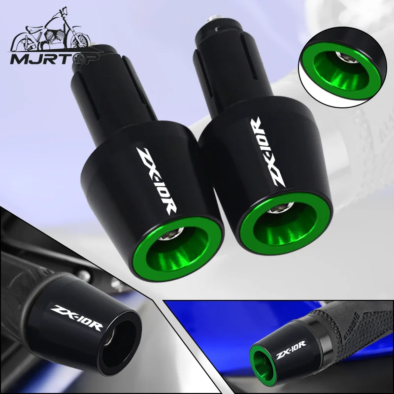 

7/8" 22mm Handlebar Grips Ends For KAWASAKI ZX-6R ZX-10R ZX6R ZX10R ZX 6R/10R Motorbike Accessories CNC Handle Bar Cap End Plug