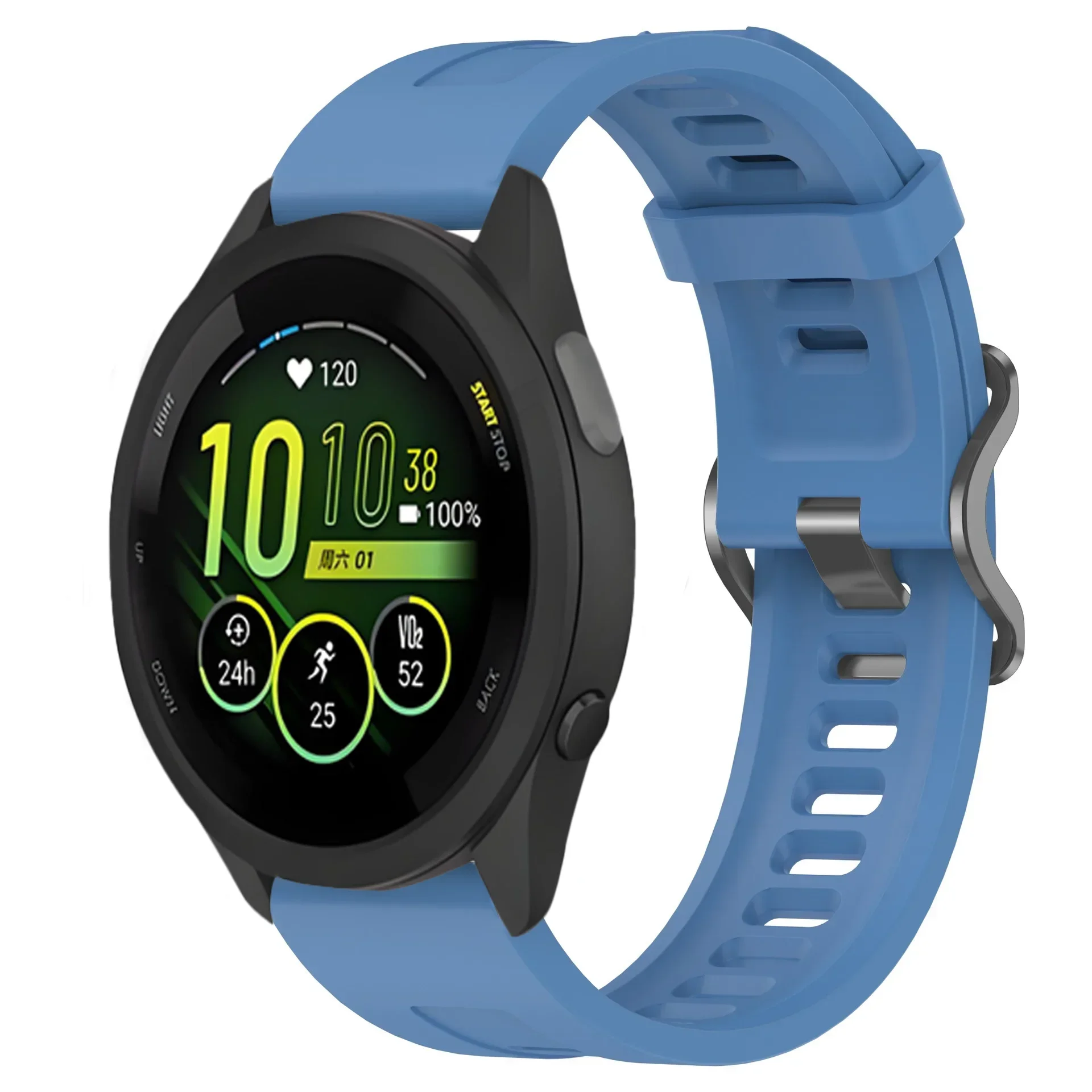 Breathable Silicone Sports Wristband - 22mm Strap in Various Colors